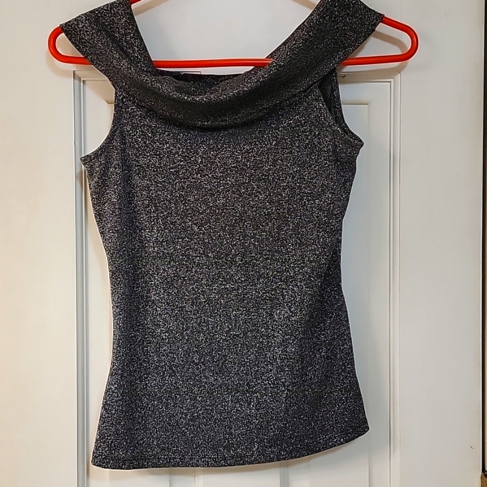 Beautiful Ted Baker Size 1 Grey/Silver Sparkly Blouse.  Great for the holidays!